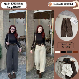 Quần Ông Boom ELEGANTE BOUTIQUE Chất Liệu KAKI NHẬT Siêu Dày Dặn Che Khuyết Điểm Đôi Chân Cực Tốt