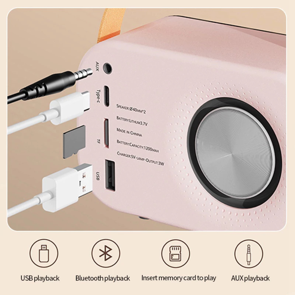 Loa Bluetooth Mini DW13 Vintage Retro, Kết Nối Bluetooth, Âm Thanh 3D, Phù Hợp Trang Trí Và Decor