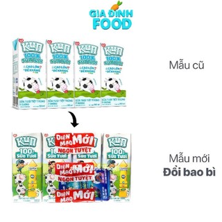 100% Sữa tươi KUN ít đường thùng 4 Hộp/ Lốc - 180ml