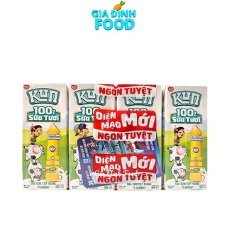 100% Sữa tươi KUN ít đường thùng 4 Hộp/ Lốc - 180ml