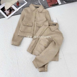 Áo khoác dạ nữ Quảng Châu Cao Cấp màu be thiết kế kéo khoá sang chảnh, Áo khoác nữ mùa đông trẻ trung siêu xinh
