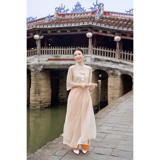 [LAMER X PHƯƠNG ANH ĐÀO] Áo Dài Cách Tân Thùy Hoa Tặng Kèm Quần Dáng Suông Xẻ Tà Trước 2 Lớp Tơ Cao Cấp S61A25Q014
