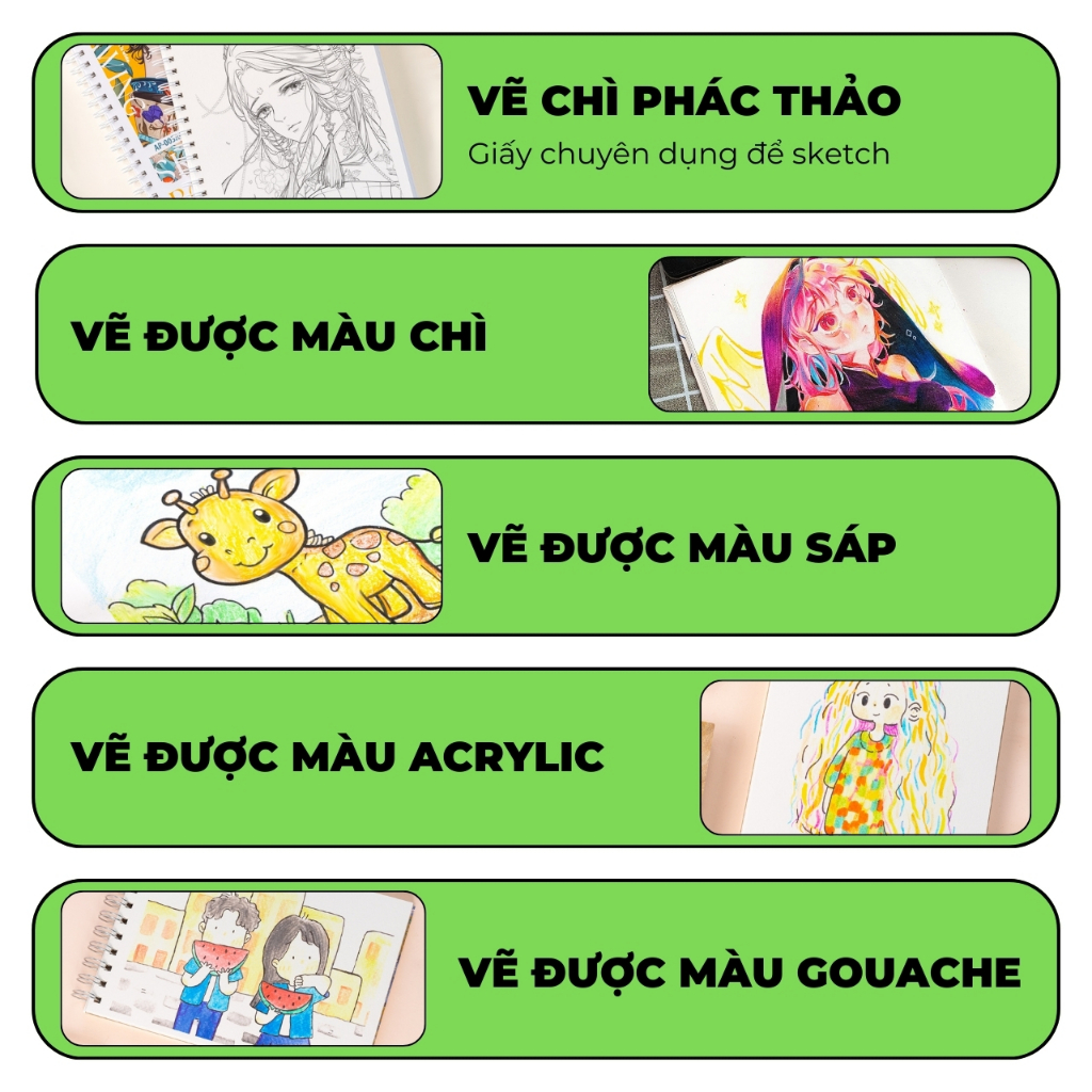 Sổ Vẽ Sketchbook 230GSM Van Gogh Giấy Có Vân, Không Kỵ Tẩy, Ăn Chì, Lên Màu Tốt, Sổ Vẽ Phác Thảo A4 A5 Bìa Cứng 30 Tờ