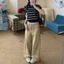 Quần kaki nữ GUMIN thiết kế quần dáng suông ống rộng sang trọng kèm dây rút eo cá tính, quần nữ dáng rộng dày dặn cao cấ
