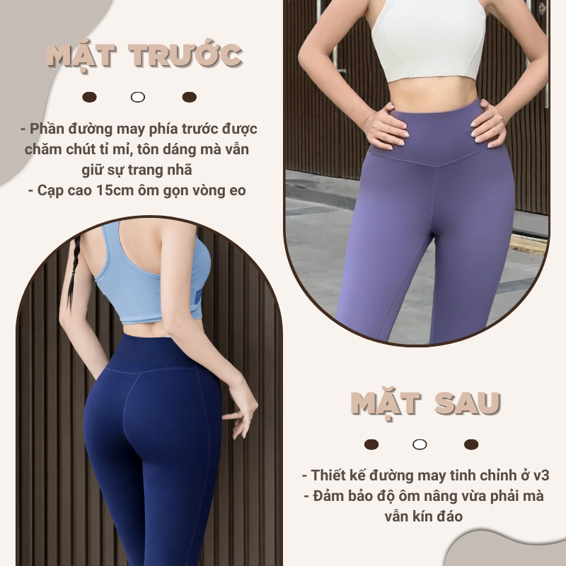Quần Tập Yoga Gym Nữ TOPBODY Wear Cạp Cao Chống Lộ Siêu Nâng Mông Co Giãn 4 Chiều Ôm Dáng Thoáng Mát QUAYG01