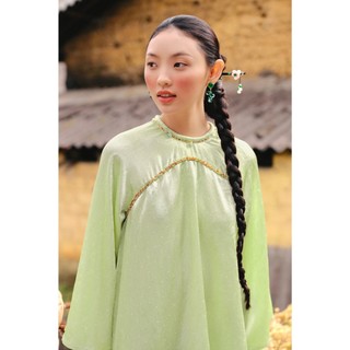 Áo OLV lụa tay lở kiểu truyền thống thanh lịch Lô Nhã phù hợp đi chơi lễ tết