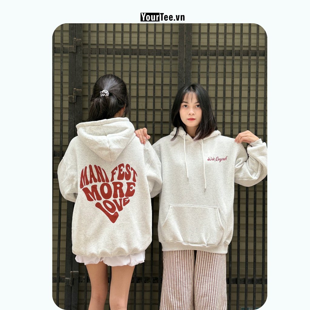 [ÁO HOODIE IN TÊN] Áo Hoodie Nỉ Bông Mịn Mượt, Lót Bông Ấm, In Tên Trước Ngực + More Love YH07 + CÓ HỘP