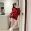 Set len trễ vai GUMIN thiết kế áo dáng rộng phối chân váy len dáng ngắn sang chảnh, set len nữ thu đông dày dặn cao cấp