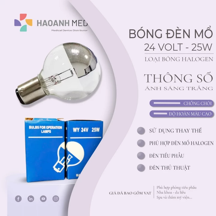 Bóng đèn mổ Halogen cao cấp 24V 25W