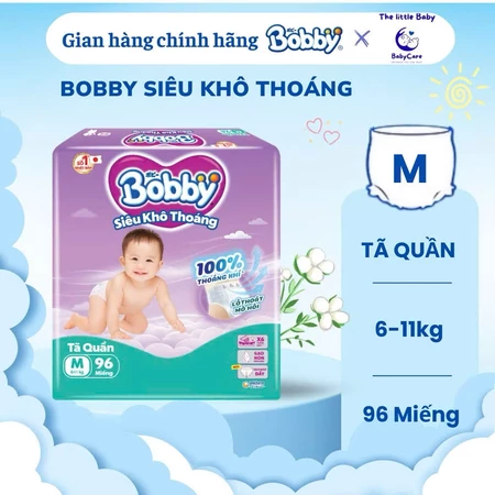 Bỉm/Tã Bobby ULtra+ Siêu Khô Thoáng, Nhiều Miếng Đủ Size Cho Bé