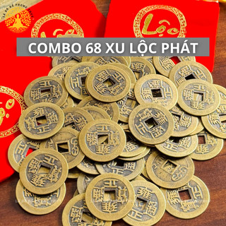 [ĐÃ KHAI QUANG] Combo 100 Đồng Xu Âm Dương Ngũ Đế Cổ Xin Lộc Bình An May Mắn Decor Phong Thuỷ Nam Nữ - Tặng Túi Nhung Lộ