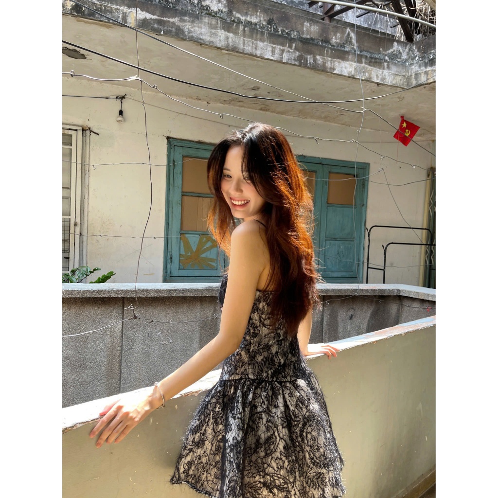 Đầm Nữ CHAGRIN DRESS 2s Form Xòe Phối Ren 2 Lớp Tiểu Thư SECODEE