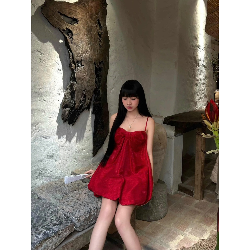 Đầm Nữ DIPITY DRESS Form Bí Phối Nơ Bản To SECODEE