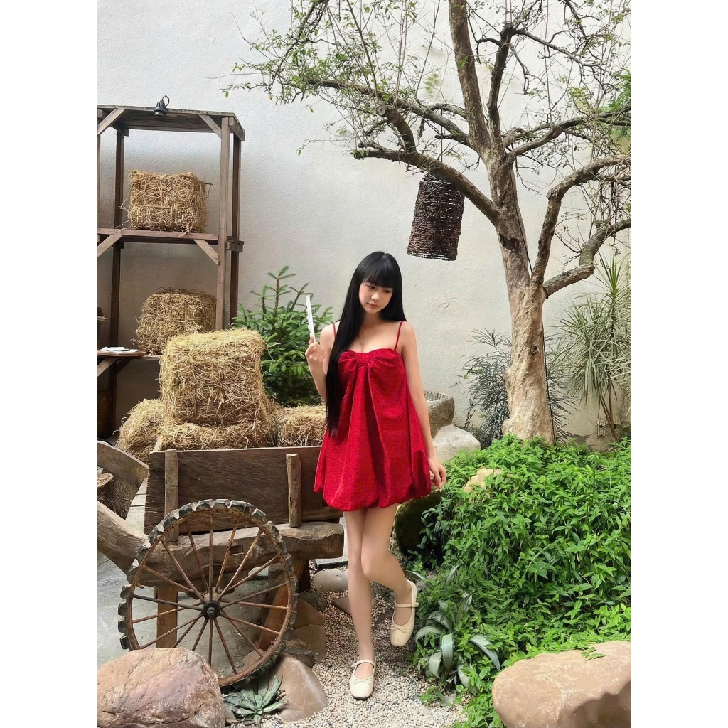 Đầm Nữ DIPITY DRESS Form Bí Phối Nơ Bản To SECODEE