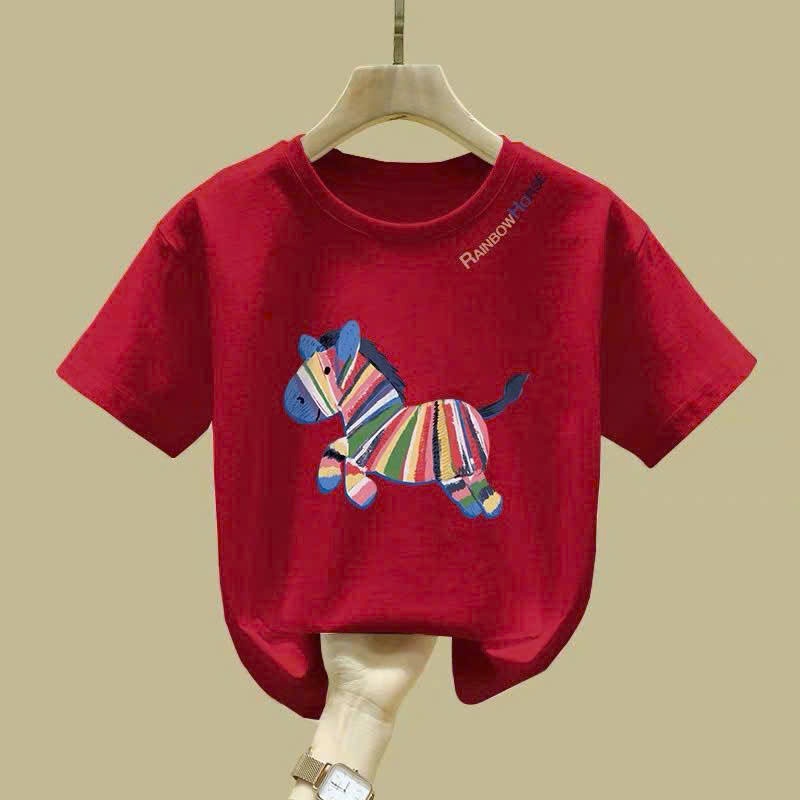ÁO TẾT IN NGỰA MAY MẮN CHO CẢ GIA ĐÌNH, CHẤT COTTON MỀM MỊN, THẤM HÚT TỐT SIZE TỪ 8-80KG