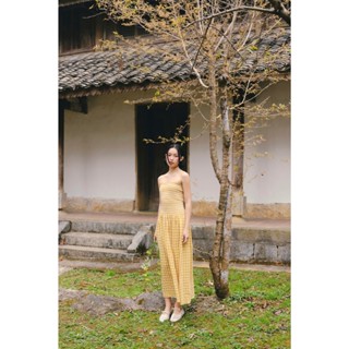 Đầm OLV cúp ngực Maxi nhún chun co giãn thoải mái Striped Cup Maxi Dress nhiều màu caro trẻ trung