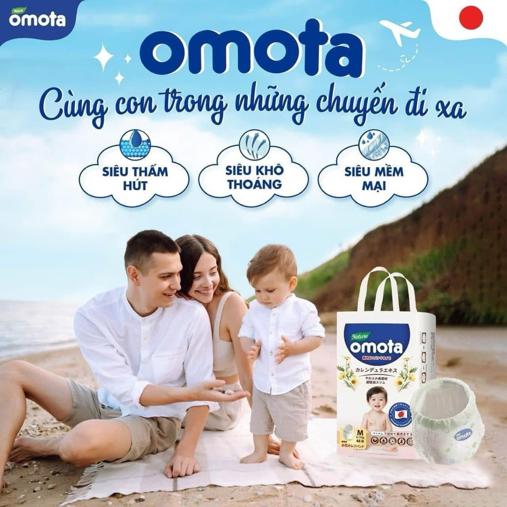 {Chính hãng} Tã Bỉm Quần Cho Bé OMOTA Công Nghệ Nhật Bản – Siêu Thấm Hút, Khóa Ẩm, Đủ Size – An Toàn