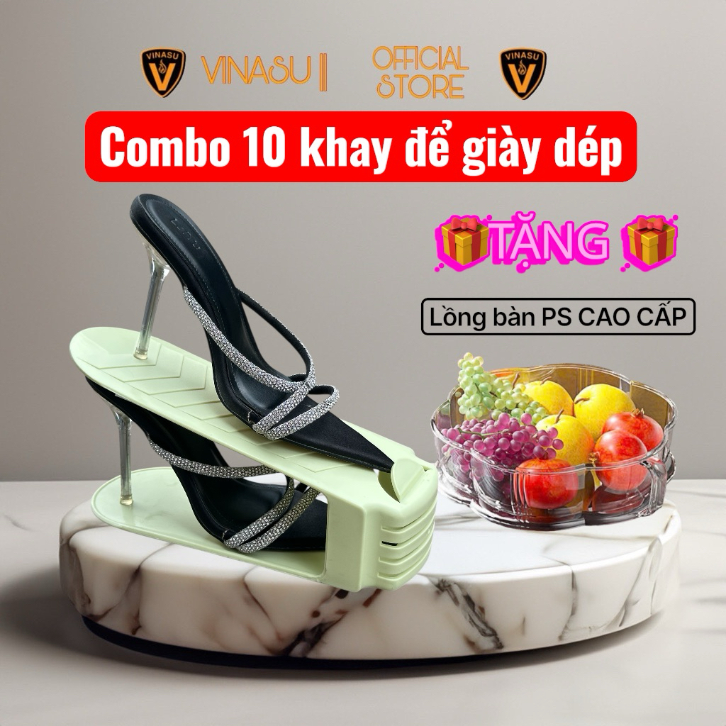 TẶNG LỒNG BÀN - combo 10 khay để giày dép vns290