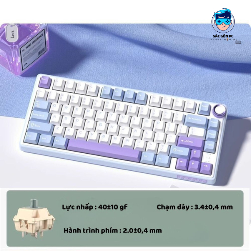 Bàn phím cơ không dây RK R75 Pro - 3 mode - Mạch xuôi 5 pin - App Marco ...