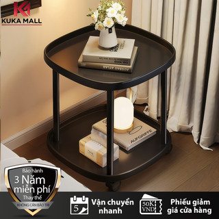 KUKA Kệ vuông 2 tầng di động Bàn trà mini có bánh xe xoay 360 độ chống ồn Tiết kiệm không gian