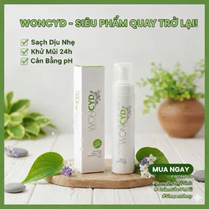 Woncyd Dung dịch vệ sinh phụ nữ, tạo bọt làm sạch sâu | Chai 200ml