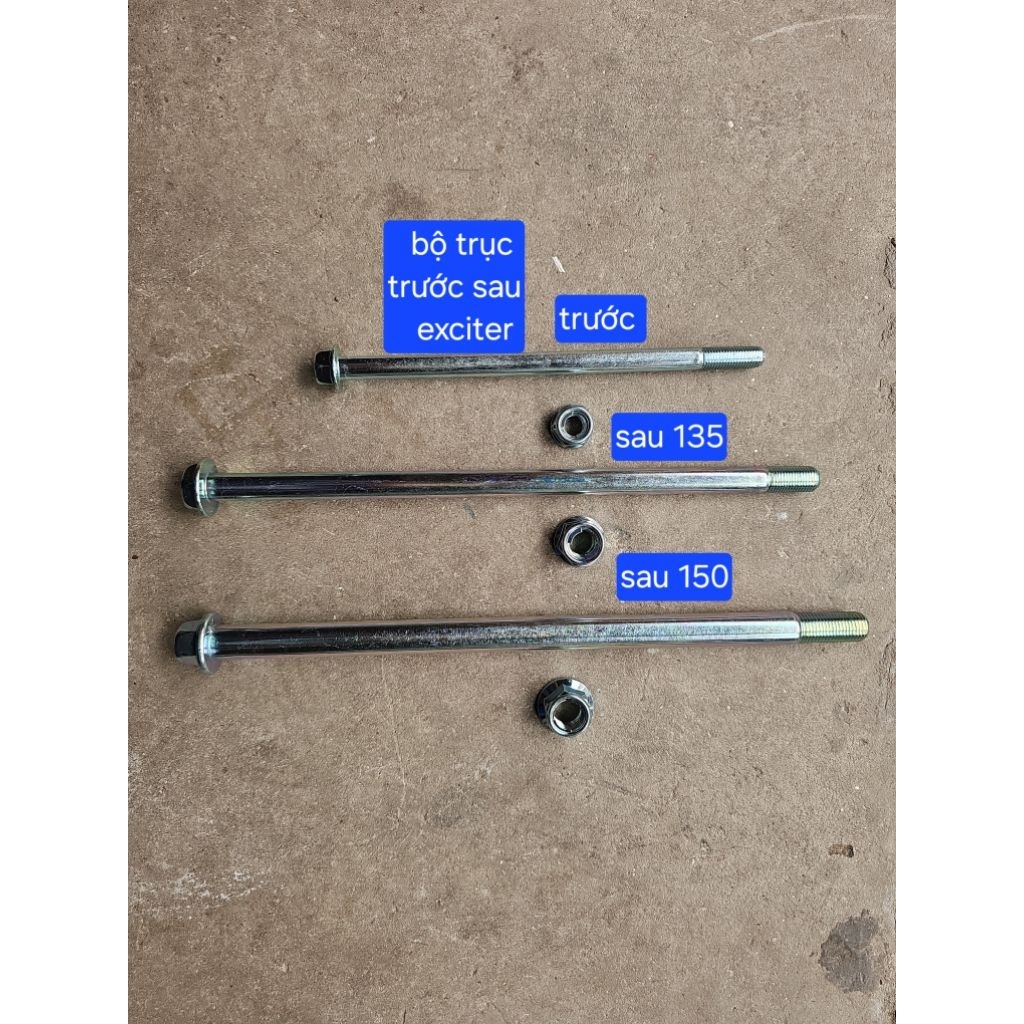 bộ trục trước trục sau cho xe YA exciter 135 5 số đời 2011 đến 2014 và exciter 150 có ecu khóa hàng đã qua sử lý nhiệt