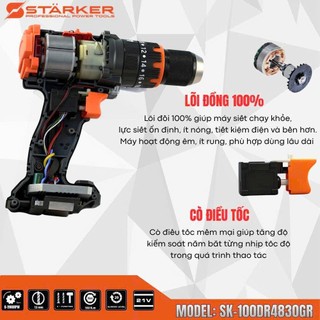 Thân Máy Khoan Pin Stärker 21V Không Chổi Than, Dùng Pin Hệ M21 – SK-100DR4830GR