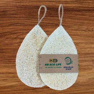 Miếng Rửa Chén Đĩa Xơ Mướp Tự Nhiên KB Ecolife Không Hóa Chất Tẩy Trắng Rửa Sạch Chén Bát (Giọt Nước )