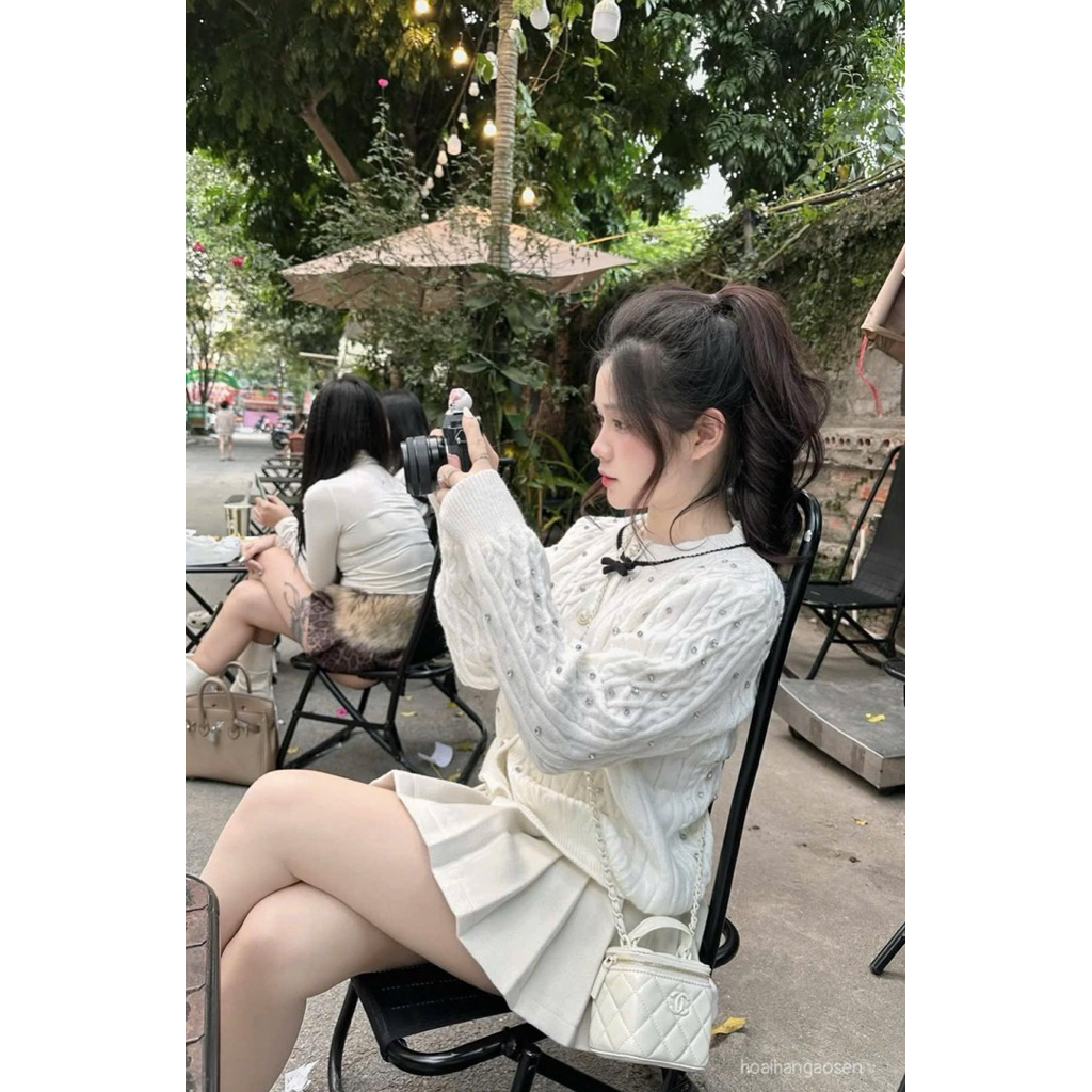 𝑺𝒔𝒖.𝑺𝒕𝒖𝒅𝒊𝒐// ÁO LEN CADIGAN ĐÍNH ĐÁ QCL1