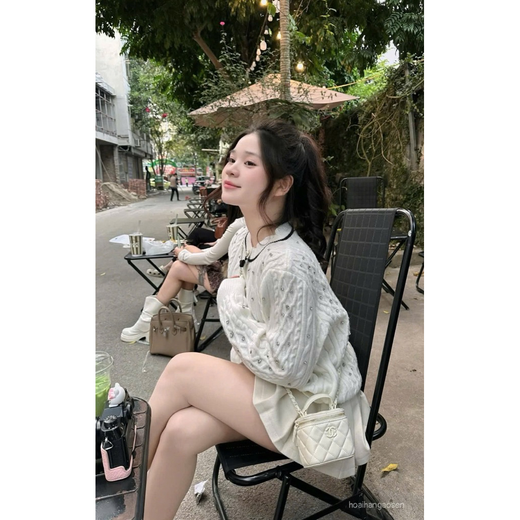 𝑺𝒔𝒖.𝑺𝒕𝒖𝒅𝒊𝒐// ÁO LEN CADIGAN ĐÍNH ĐÁ QCL1
