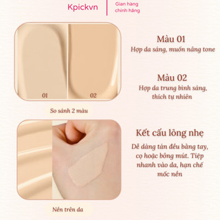 Kem Nền Thuần Chay Dropbe - Che Phủ Tự Nhiên, Mỏng Nhẹ, Lâu Trôi (Vegan Foundation)
