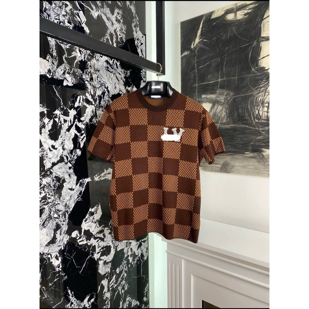 ⚡️[Hight Quality] Áo Phông Len Nam Nữ \/ Caro Nâu Ready To Wear - Điểm Nhấn Đen Phối Nâu Cao Cấp Loại 1