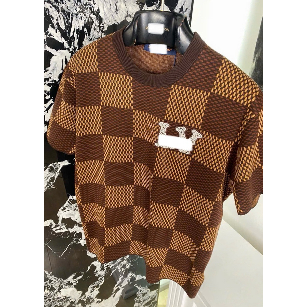 ⚡️[Hight Quality] Áo Phông Len Nam Nữ \/ Caro Nâu Ready To Wear - Điểm Nhấn Đen Phối Nâu Cao Cấp Loại 1