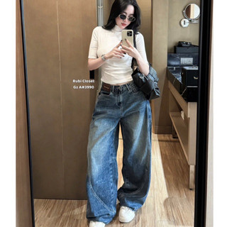 QCL1 6795 Áo thun trơn cổ leo tay lỡ dáng croptop form ôm chất đẹp hothit