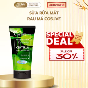 Sữa Rửa Mặt Rau Má Coslive 120ml - Cân bằng Độ PH, Hạn Chế Khô Căng Dưỡng Sáng Da Sau Khi Rửa Mặt.