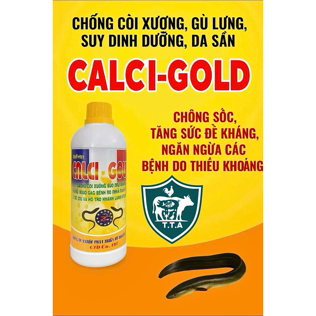 CALCI GOLD Cung Cấp Canxi và Khoán Cho Lươn, Ếch, Cá, Baba....chai (1lít)