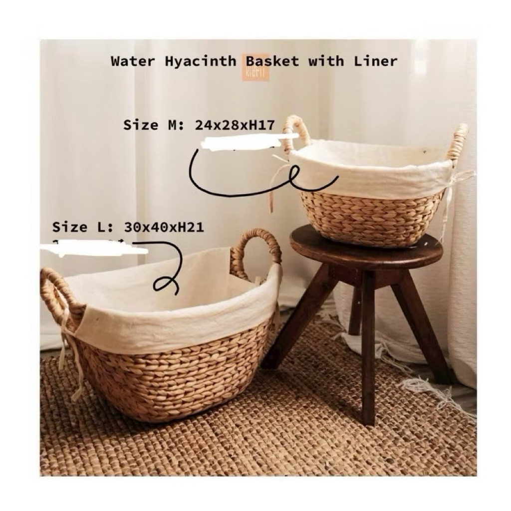 Giỏ lục bình dáng thuyền đựng đồ, decor trang trí nhà cửa