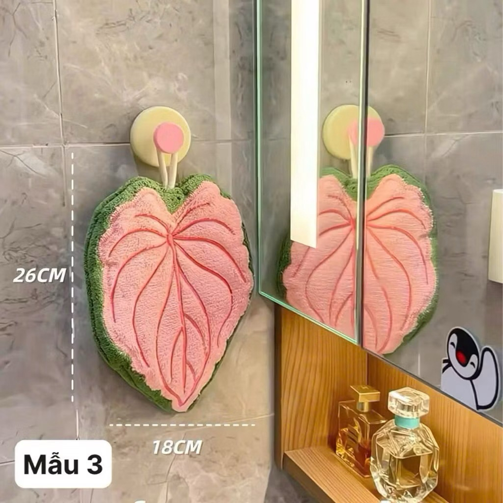 Khăn lau khô tay hình lá 4 mẫu