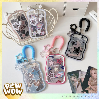 Bao Đựng Thẻ Nhân Viên Viền Nhựa Dẻo PVC Mặt Kính Mica Màu Pastel Họa Tiết Shining Star Ngôi Sao Lấp Lánh Cute