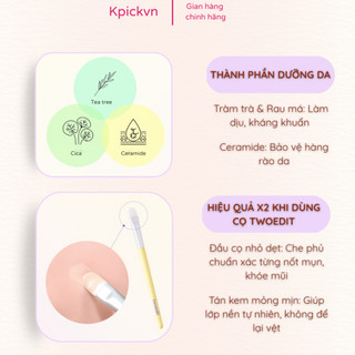 Che Khuyết Điểm Triệt Sắc Twoedit Dual Color Corrector (3g) - Che Mụn Đỏ, Quầng Thâm, Làm Đều Màu Da