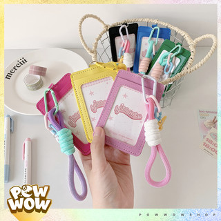 Bao Đựng Thẻ Nhân Viên Da PU Kèm Dây Trang Trí Họa Tiết Shining Star Ngôi Sao Màu Pastel Cute Đáng Yêu