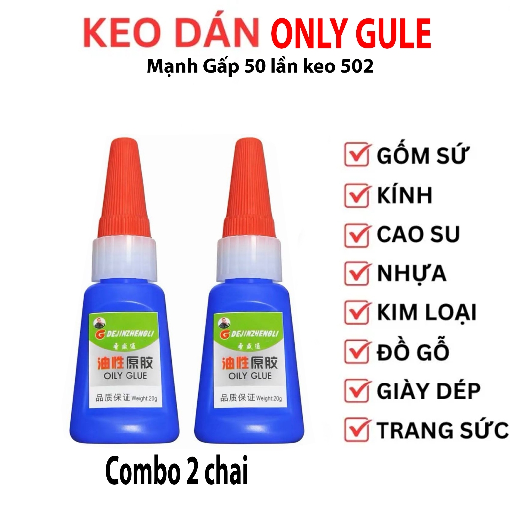 Combo 2 Keo OILY GLUE Đa Năng Siêu Kết Dính Mạnh Gấp 50 Lần Keo 502 Trọng Lượng 20g Chất Lượng Cao (giá sỉ)