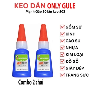 Combo 2 Keo OILY GLUE Đa Năng Kết Dính Mạnh Gấp 50Lần Keo 502 Dung tích 20g Chất Lượng Cao Chính Hãng HSD 3Năm (giá sỉ)