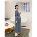 [SẴN - HOẢ TỐC] Set Len Bầu Thu Đông BAOBAO MOM - Áo Họa Tiết Hoa & Chân Váy Dài, Len Dệt Kim Mềm Mịn — ảnh 5