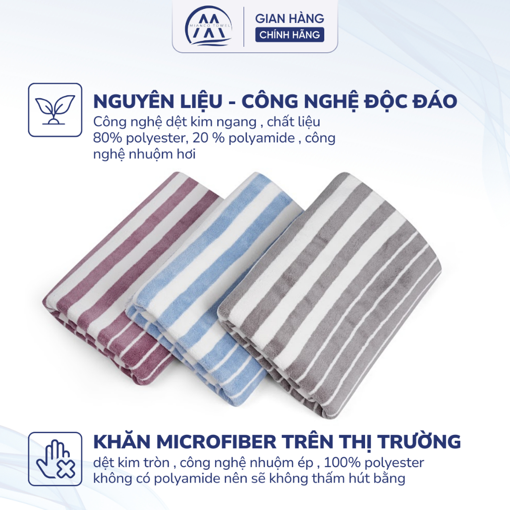 Khăn đa năng, làm móng, khăn mặt, gội đầu loại DÀY, siêu thấm hút spa, salon tóc, gara ô tô - Trơn | MIANCO