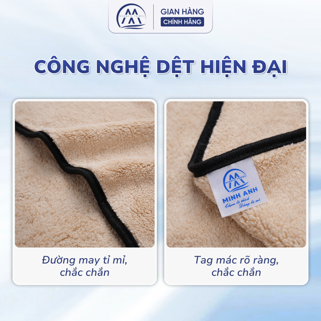Khăn đa năng, làm móng, khăn mặt, gội đầu loại DÀY, siêu thấm hút spa, salon tóc, gara ô tô - Trơn | MIANCO
