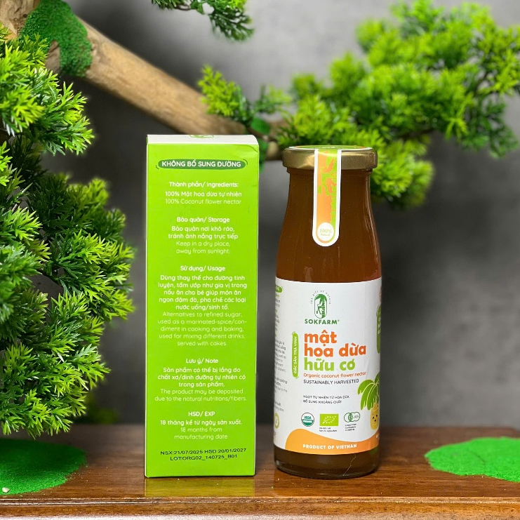 Sokfarm - Mật hoa dừa cô đặc organic Sokfarm cho bé 250g