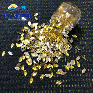 360 Viên Đá Kết Nhựa Lá Me 5x10mm Đính Kết Trang Phục Thời Trang, Làm Phụ Kiện Handmade