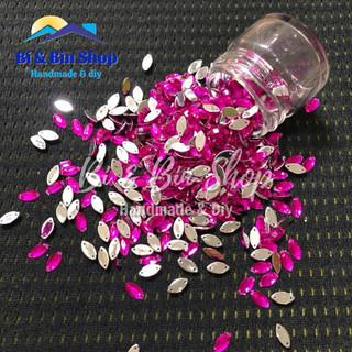 360 Viên Đá Kết Nhựa Lá Me 5x10mm Đính Kết Trang Phục Thời Trang, Làm Phụ Kiện Handmade
