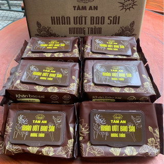 Thùng 10 Gói Khăn Ướt Bao Sái Ban Thờ Tâm An  , Khăn Ướt Lau Ban Thờ Hương Trầm